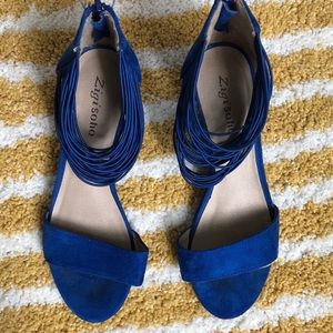 Vibrant blue sandals